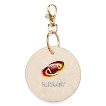 Germany Football Swirl Graphic - Round Keyring - oyster - Front