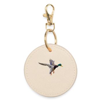 Duck - Round Keyring - oyster - Front