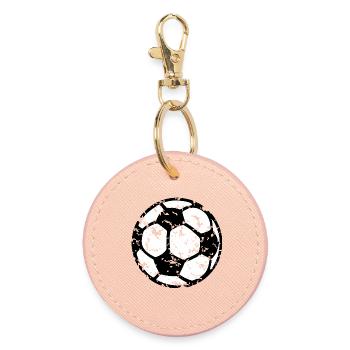 Fußball - Runder Schlüsselanhänger - Hellrosa - Vorne