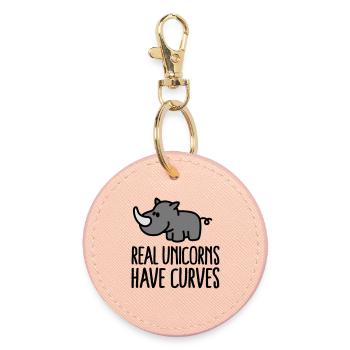 Real unicorns have curves - Runder Schlüsselanhänger - Hellrosa - Vorne