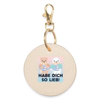 Habe Dich so lieb - Paare - Runder Schlüsselanhänger - Auster - Vorne