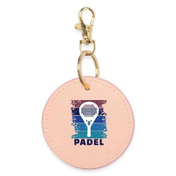 Padel Padelspiel Racket Rückschlag Sportart Spruch - Runder Schlüsselanhänger - Hellrosa - Vorne