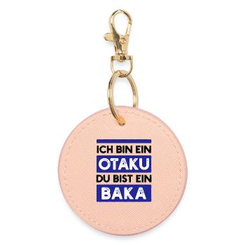Japanese Statement Manga Comic Anime Animation - Round Keyring - light pink - Front