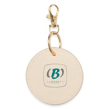 Braille B symbol in modern design - Round Keyring - oyster - Front