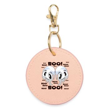 GHOSTS GHOSTS HALLOWEEN COSTUMES FOR COUPLES - Round Keyring - light pink - Front