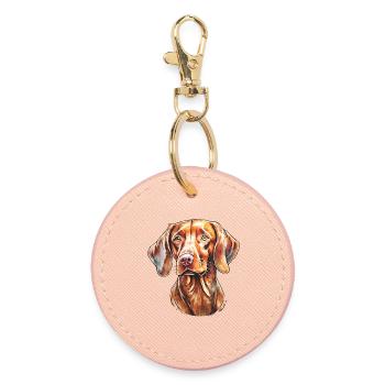 Magyar Vizsla Portrait - Runder Schlüsselanhänger - Hellrosa - Vorne