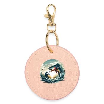 Fishing Angler Dynamics Gift - Round Keyring - light pink - Front