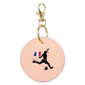Football Player Blast France Team - Round Keyring - light pink - Front