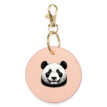 Panda - Round Keyring - light pink - Front