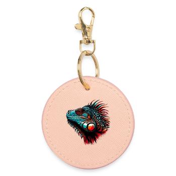 Iguana - Round Keyring - light pink - Front