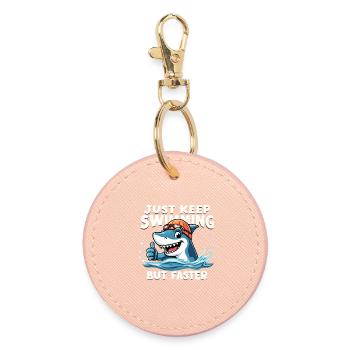 Continuez à nager, mais plus vite - Porte-clés rond - rose clair - Devant