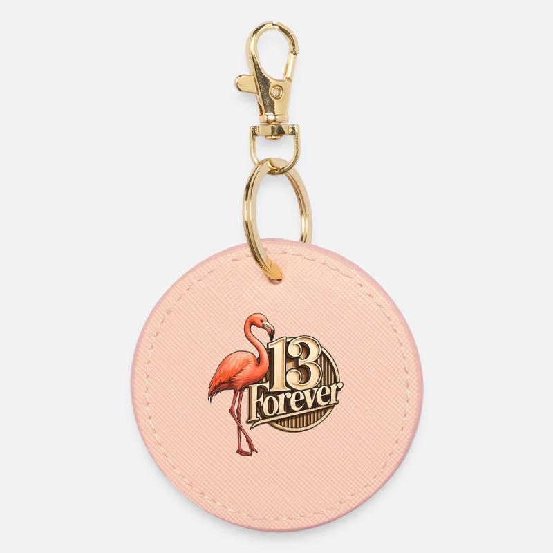 13Flamenco - Round Keyring - light pink