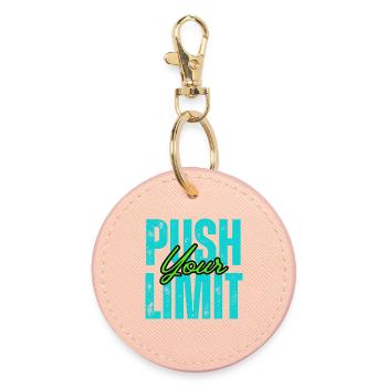 Conception motivante repoussant vos limites - Porte-clés rond - rose clair - Devant