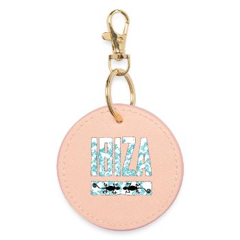 Ibiza Chameleon Art Design - Porte-clés rond - rose clair - Devant