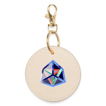 Geometric Move (Icy Cube) - Round Keyring - oyster - Front