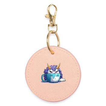 Grummel-Monster im Kaffeebecher - Porte-clés rond - rose clair - Devant
