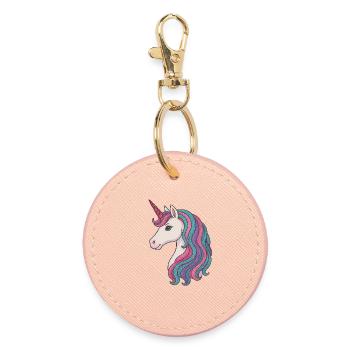 Délice pastel de crinière de licorne - Porte-clés rond - rose clair - Devant