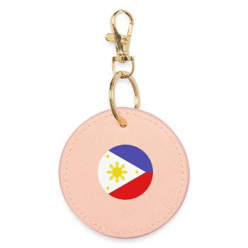 Philippines round flag - Round Keyring - light pink - Front