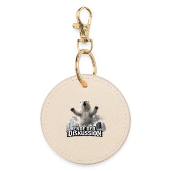 End of discussion Bear - Round Keyring - oyster - Front