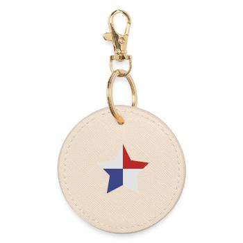 Panama star-shaped flag - Round Keyring - oyster - Front