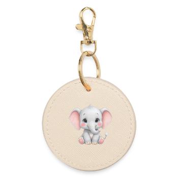 Dessin animé câlin bébé éléphant - Porte-clés rond - huître - Devant