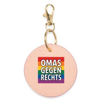 Grannies contre la droite - Antifa Rainbow Tea - Porte-clés rond - rose clair - Devant