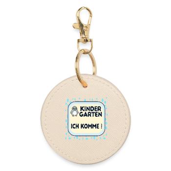 Kindergarten children penguins - Round Keyring - oyster - Front