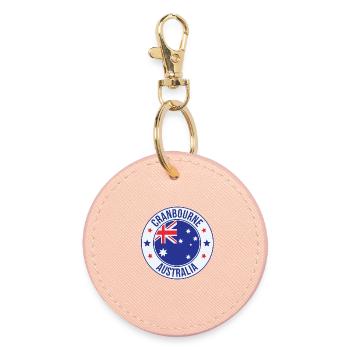 Emblème Cranbourne Australie - Porte-clés rond - rose clair - Devant