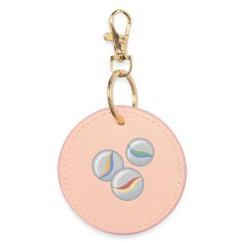 Circle Swings in Pastel Colors Marbles - Round Keyring - light pink - Front