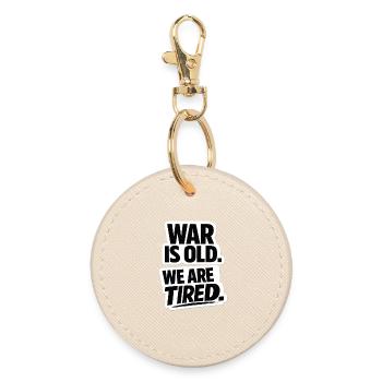 War No More – Sticker Peace & Humanity - Round Keyring - oyster - Front