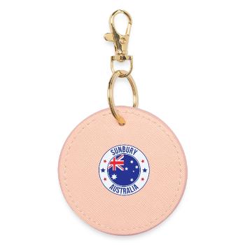 Sunbury Australiens Flaggenemblem - Runder Schlüsselanhänger - Hellrosa - Vorne