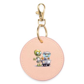 Alien Bartender at Space Bar - Round Keyring - light pink - Front