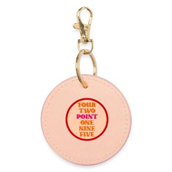 Motivation Marathon Run - Round Keyring - light pink - Front