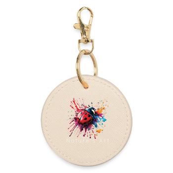 Conception de coccinelle colorée, art de la nature, texte blanc - Porte-clés rond - huître - Devant