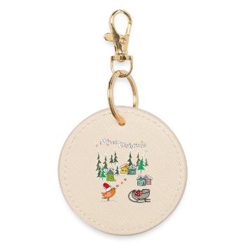 Joyeux Noël - Porte-clés rond - huître - Devant