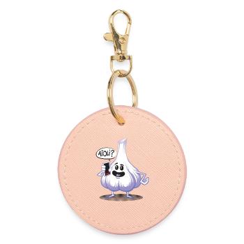 Ail phone - Porte-clés rond - rose clair - Devant