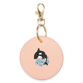 Killer whale - Round Keyring - light pink - Front