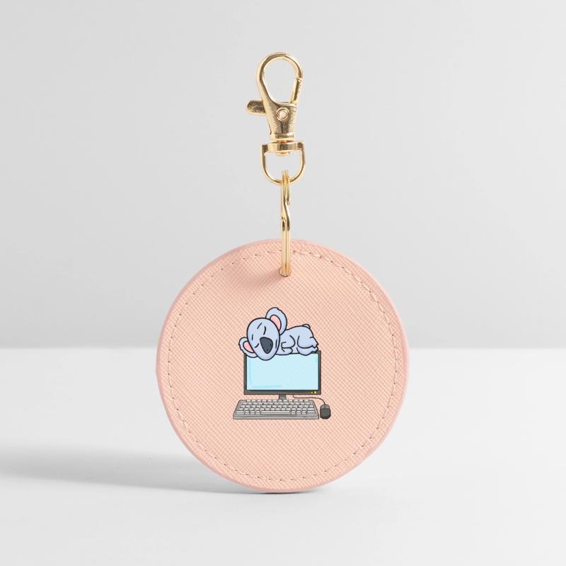 Koala Computer Nerd Programmierer Geschenk Runder Schlüsselanhänger