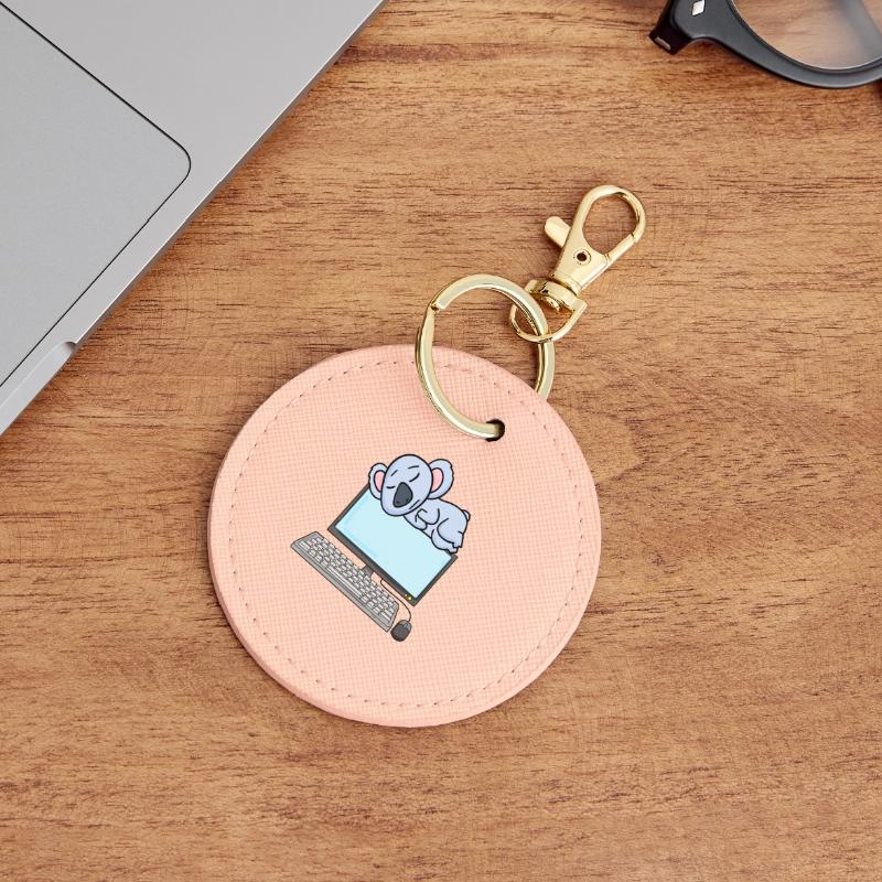 Koala Computer Nerd Programmer Gift Round Keyring