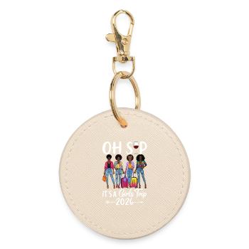Feminine Girl Trip 2026 Vibes - Round Keyring - oyster - Front