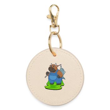 pêche au baudroie taureau - Porte-clés rond - huître - Devant