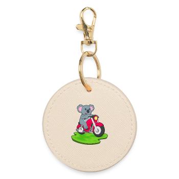 Koala Motorcycle - Round Keyring - oyster - Front