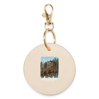 Amsterdam, Pays-Bas - Porte-clés rond - huître - Devant