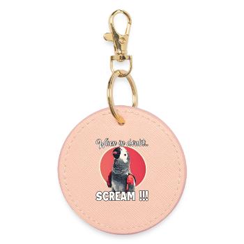 Idée de cadeau humoristique pour les gardiens de perroquets - Porte-clés rond - rose clair - Devant