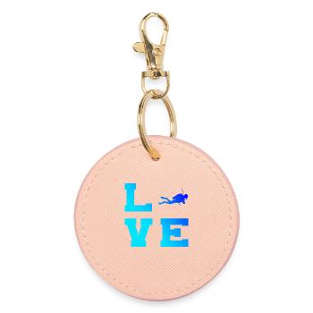 Iconic diving motif - Round Keyring - light pink - Front