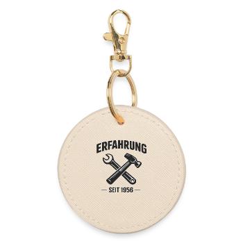 Birthday 1956: Experience for craftsmen - Round Keyring - oyster - Front