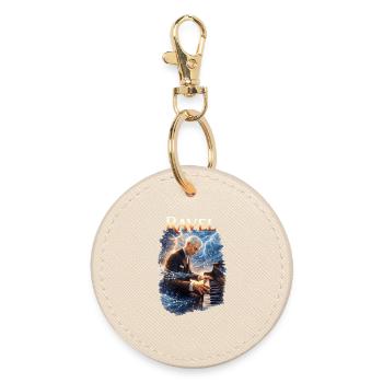 Ravel Storm Piano – Sound Magic - Round Keyring - oyster - Front