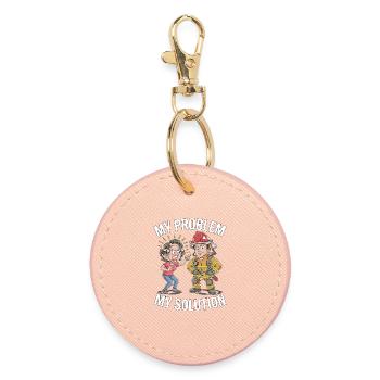 Fire Engineer My Problem My Pictogram Dad Mom - Round Keyring - light pink - Front