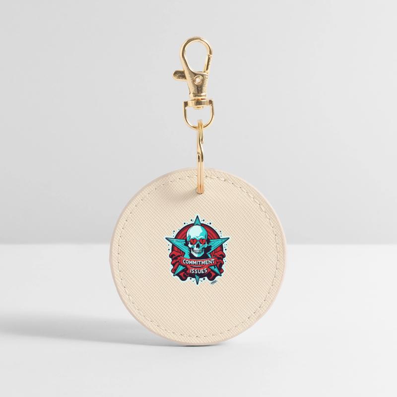 Commitment Issues Skull Badge Round Keyring