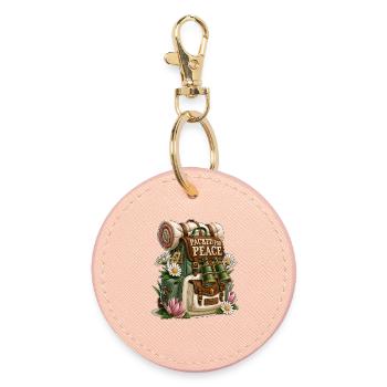 Packed for Peace Hiking Backpack - Round Keyring - light pink - Front